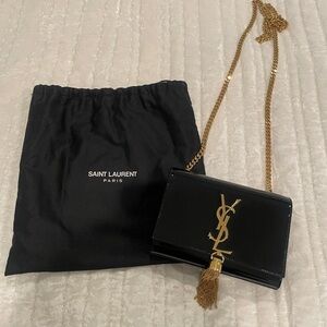 Saint Laurent Black and Gold Chain Bag